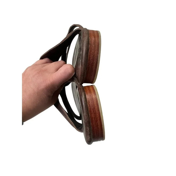 ELF Handmade Leather Sandals 9 Brown 3 Strap Boho Strappy Bali Granola Girl - Picture 10 of 11